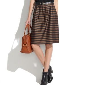 Madewell black and brown stripes skirt size 2